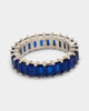 NXS Baguette Ring White Gold/Blue
