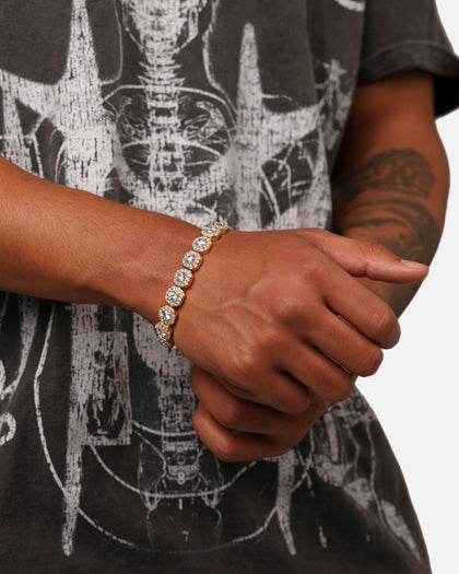 NXS Clustered Tennis Bracelet Iced Gold