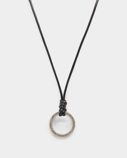 Saint Morta Leather Annex Necklace Black