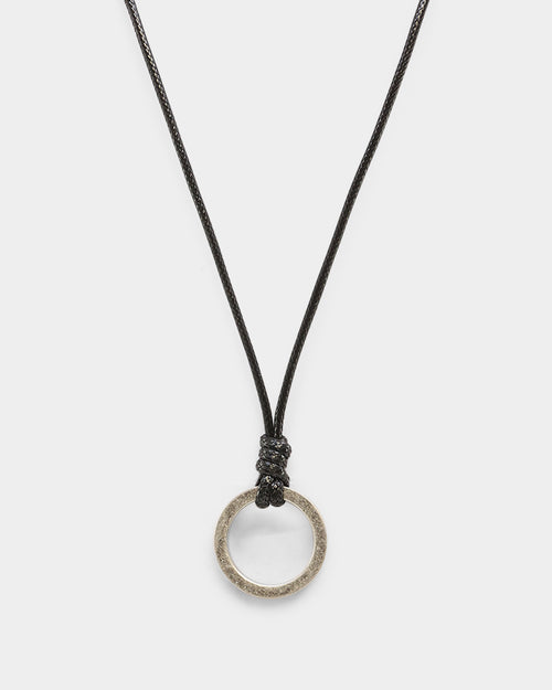 Saint Morta Leather Annex Necklace Black