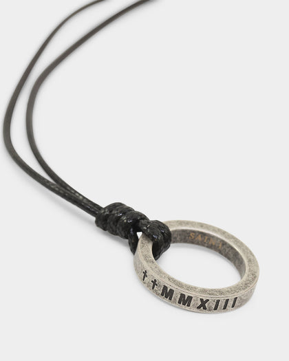 Saint Morta Leather Annex Necklace Black