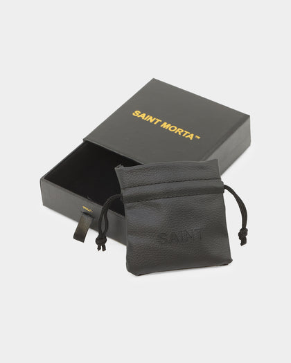 Saint Morta Leather Annex Necklace Black