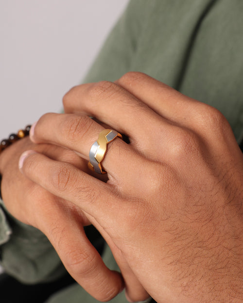 NXS Twisted Tungsten Ring Gold/Tungsten