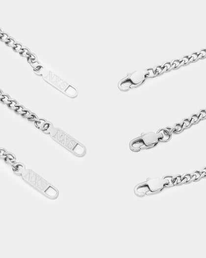 NXS Compass Necklace Set White Gold