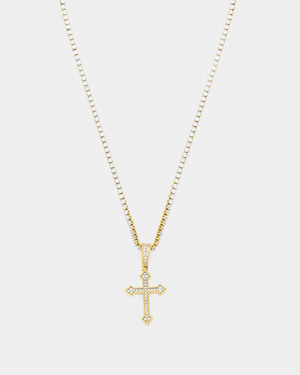 NXS Crusaders Tennis Necklace Iced Gold