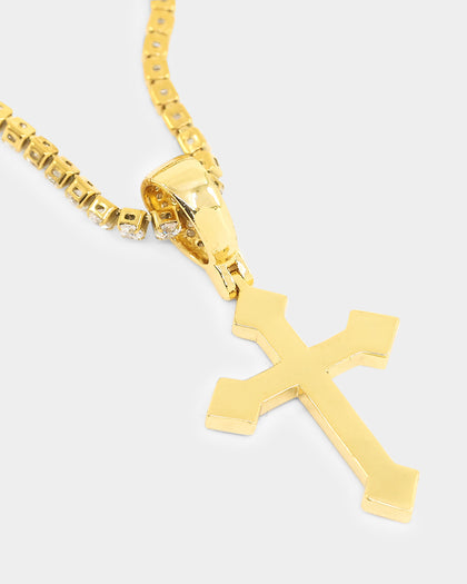NXS Crusaders Tennis Necklace Iced Gold