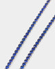 NXS 3mm Tennis Chain White Gold/Blue