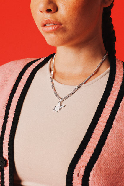 Playboy By House Of Auric Playboy Bunny Pendant Sterling Silver