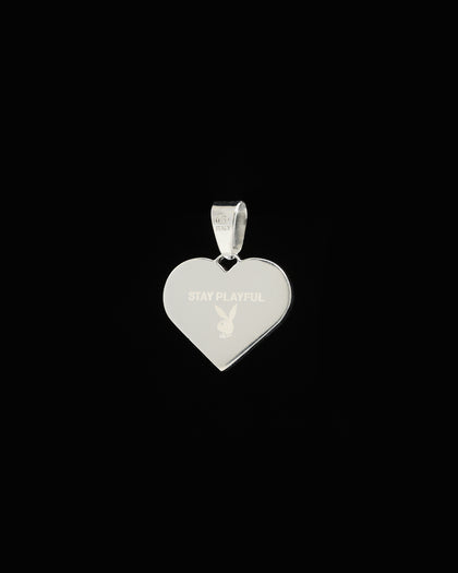 Playboy By House Of Auric Playboy Heart Pendant Sterling Silver