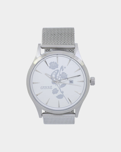 Carre Tourbillion Watch Silver