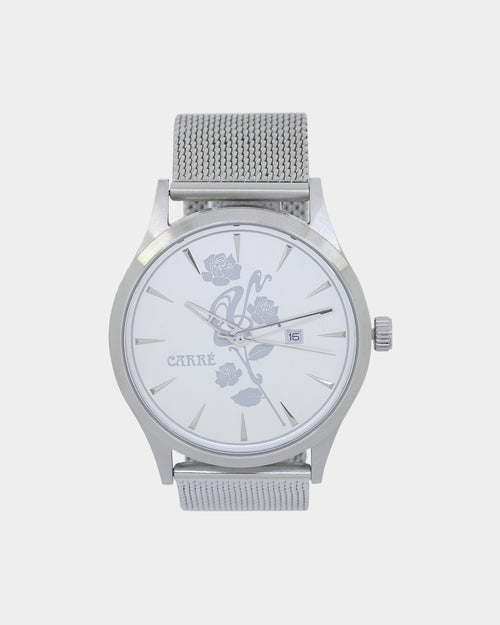 Carre Tourbillion Watch Silver