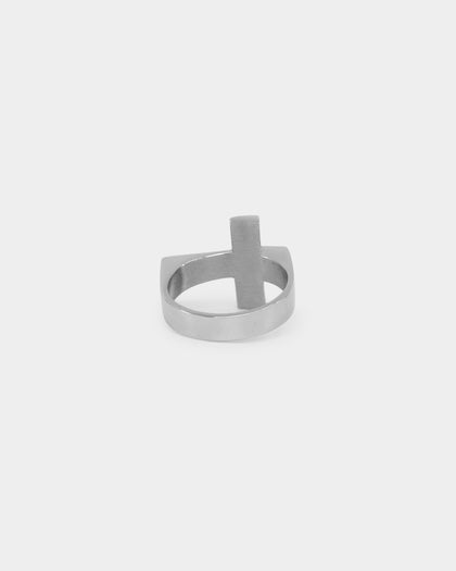 NXS Cross Ring White Gold
