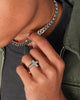 NXS Cross Ring White Gold