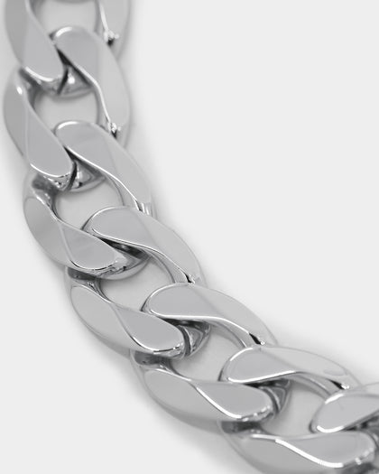 NXS Angular Curb Chain White Gold