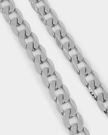 NXS Angular Curb Chain White Gold