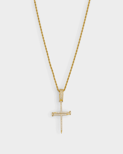 NXS Iced Nail Pendant Iced Gold