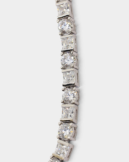 NXS Jesse Duo Stone Chain Iced White Gold