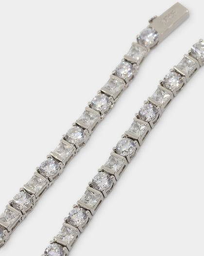 NXS Jesse Duo Stone Chain Iced White Gold