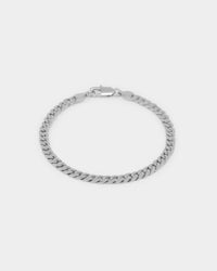 NXS Flat Faced Curb Bracelet White Gold