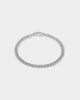 NXS Flat Faced Curb Bracelet White Gold