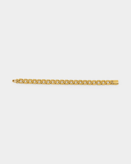 NXS Hex Cut Curb Bracelet Gold