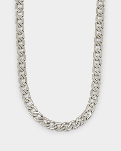 NXS Hex Cut Curb Chain White Gold