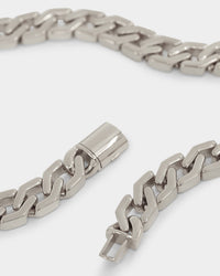 NXS Hex Cut Curb Chain White Gold