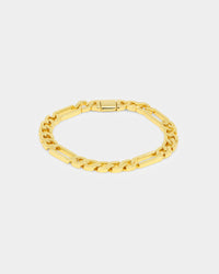 NXS Sharp Cut Figaro Bracelet Gold