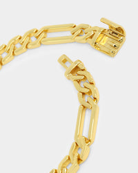 NXS Sharp Cut Figaro Bracelet Gold