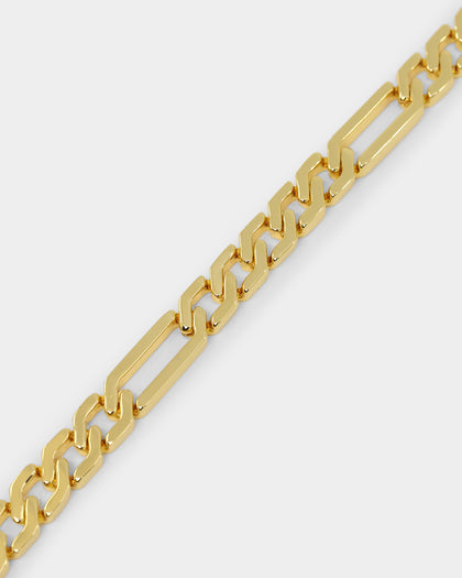 NXS Sharp Cut Figaro Chain Gold