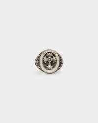 NXS Heirloom Cross Ring White Gold