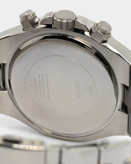 Guess Mainline Empire Watch Silver/Aqua Blue