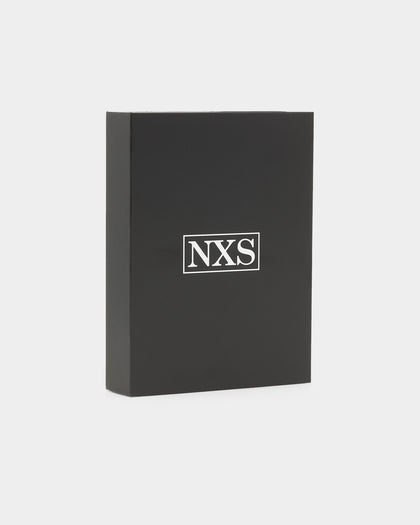 NXS Textured Cross Chain Set White Gold