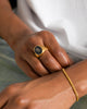 NXS Rose Signet Ring Gold/Black