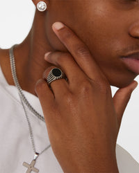 NXS Onyx Eye Ring Steel/Black