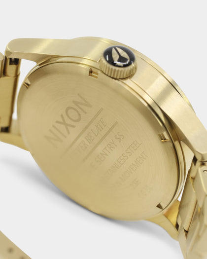 Nixon Sentry Stainless Steel Watch Yellow Gold/Black