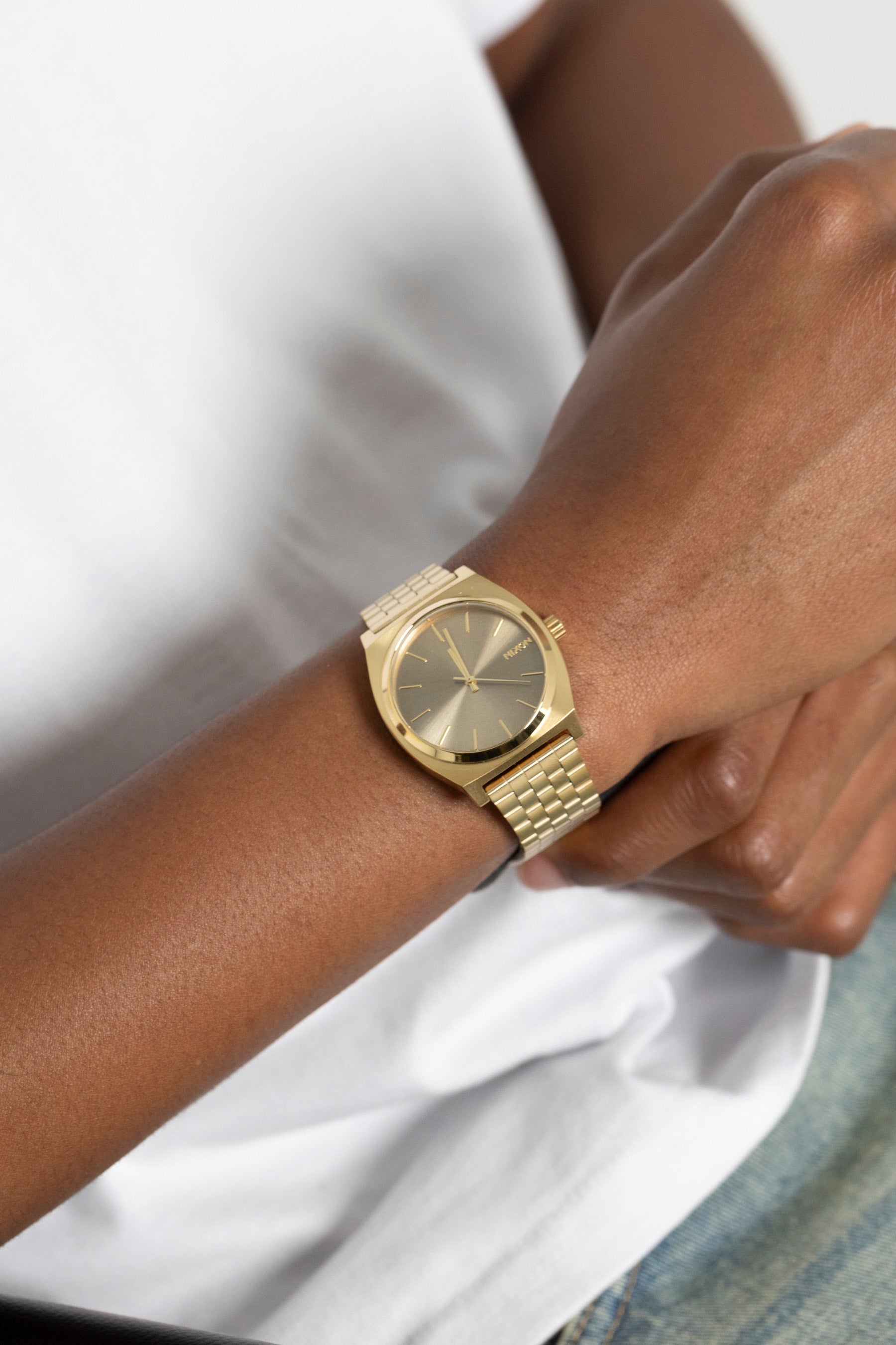 Nixon Time Teller Watch Light Gold/Vintage White | Culture Kings US