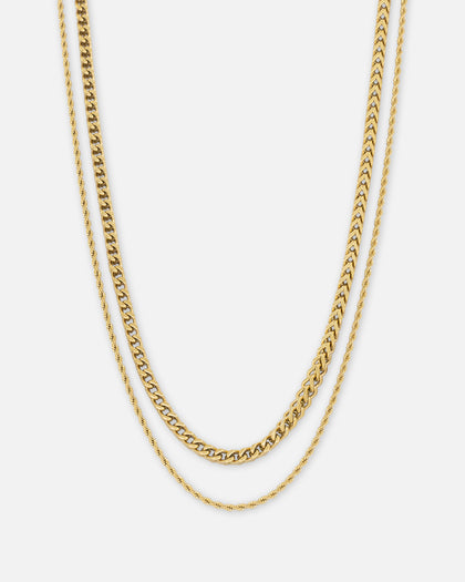 NXS Franco Rope Chain Set Gold