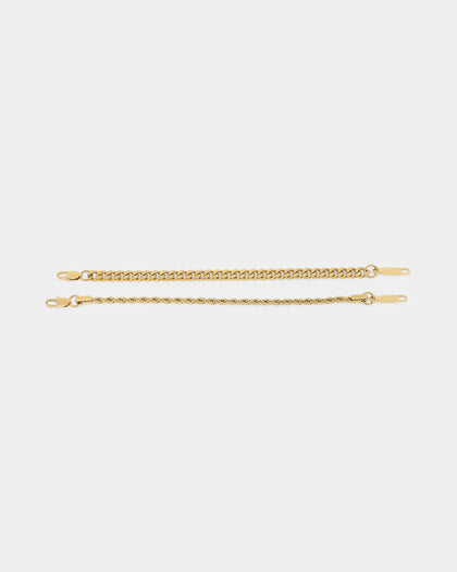 NXS Cuban Rope Bracelet Set Gold
