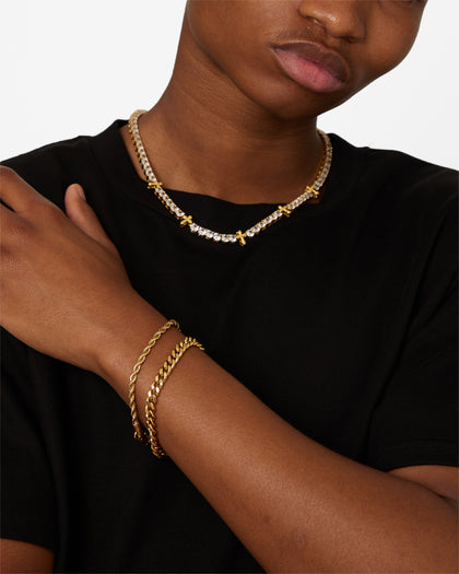 NXS Cuban Rope Bracelet Set Gold