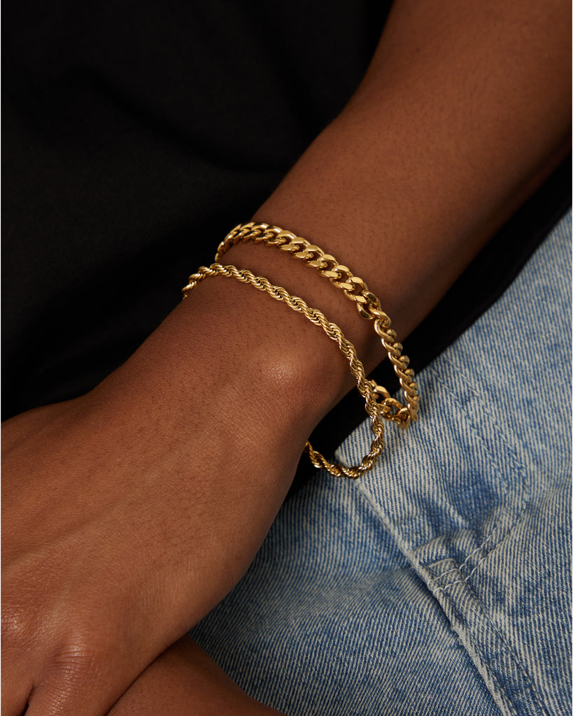 Cuban Rope NXS Cuban Rope Bracelet Set Gold | Culture Kings US