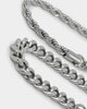 NXS Cuban Rope Bracelet Set White Gold
