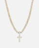 NXS Iced Sanctity Cross Pendant Citrine/Iced White Gold