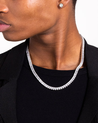NXS Iced Baguette Chain Iced White Gold