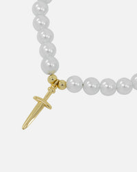 NXS Dagger Pearl Bracelet Pearl/Gold