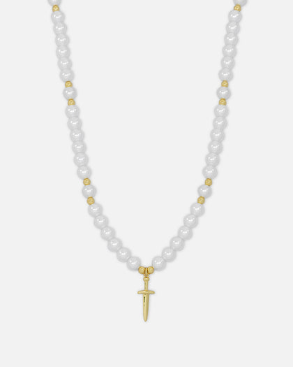 NXS Dagger Pearl Necklace Pearl/Gold