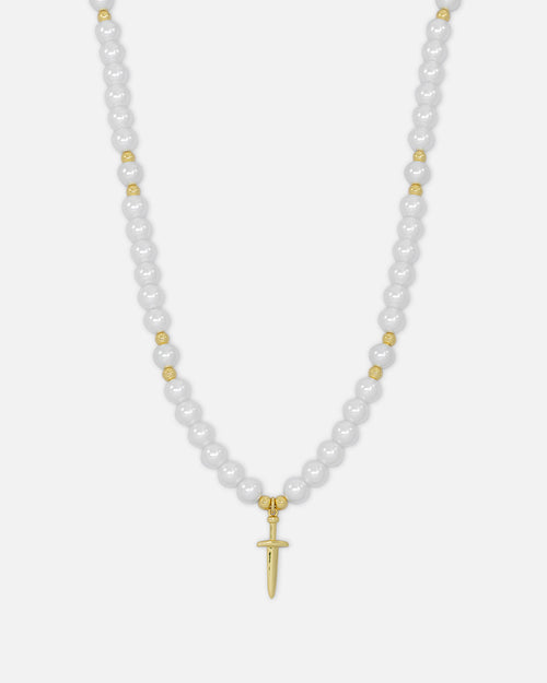 NXS Dagger Pearl Necklace Pearl/Gold