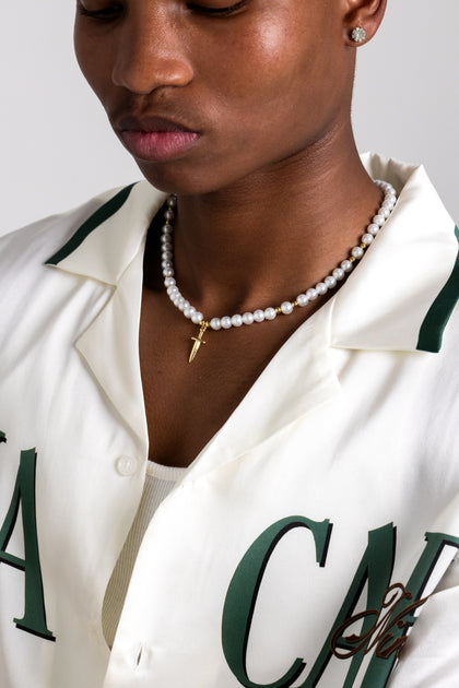 NXS Dagger Pearl Necklace Pearl/Gold