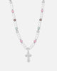 NXS Coloured Cross Pearl Necklace Multi/White