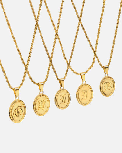 NXS Vintage Letter Necklace Gold